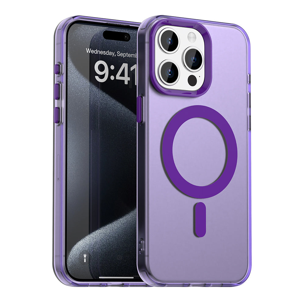 Custodia MagSafe per Apple iPhone 15 Pro, Techsuit, CandyCase, Viola