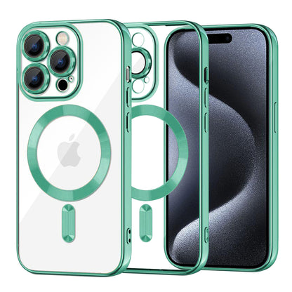 Coque MagSafe pour Apple iPhone 15 Pro, Techsuit, Luxury Crystal, Vert Clair