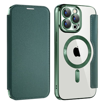Coque MagSafe pour Apple iPhone 15 Pro, Techsuit, SmartMag Book, Vert