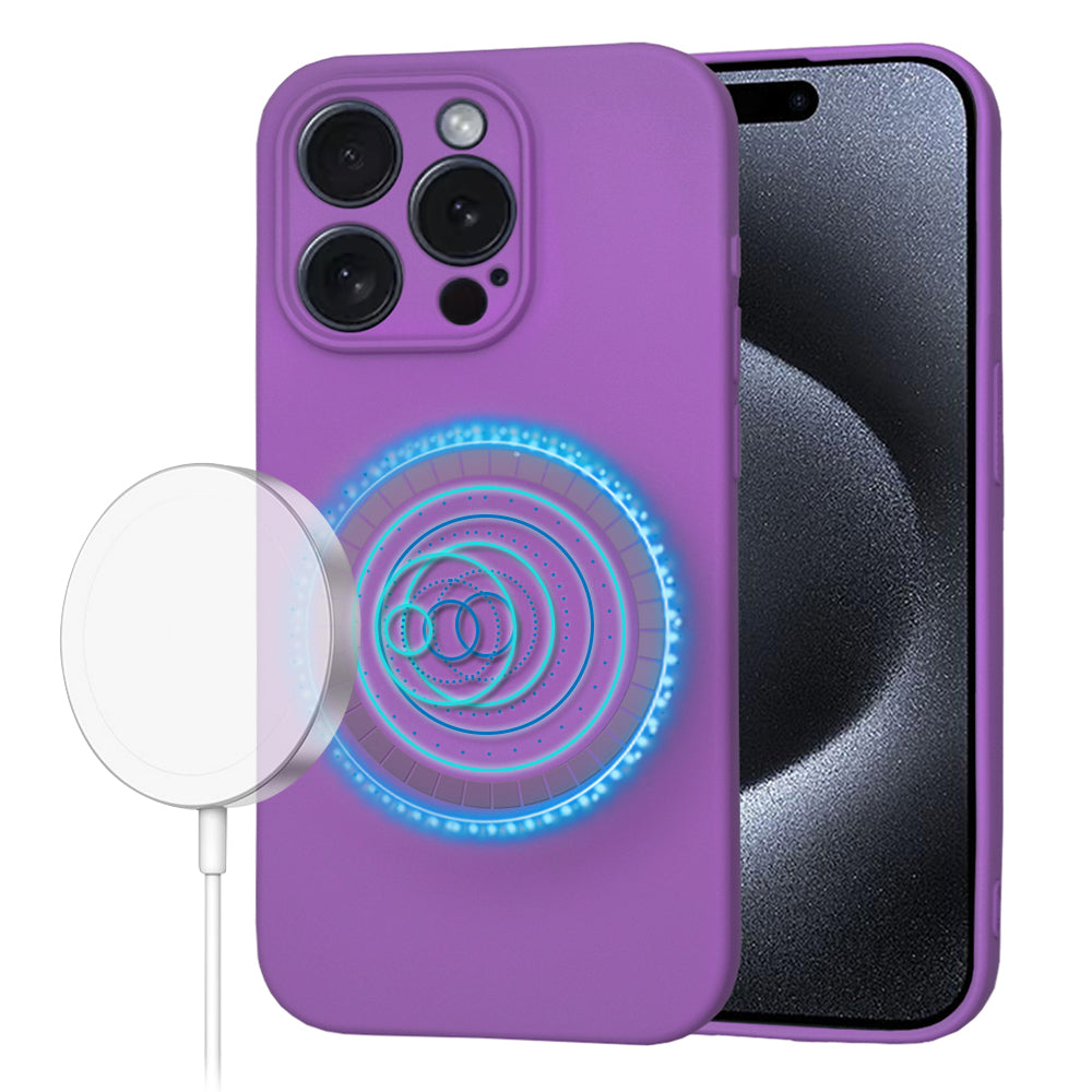 Coque MagSafe pour Apple iPhone 15 Pro, Techsuit, SoftFlex, Violet