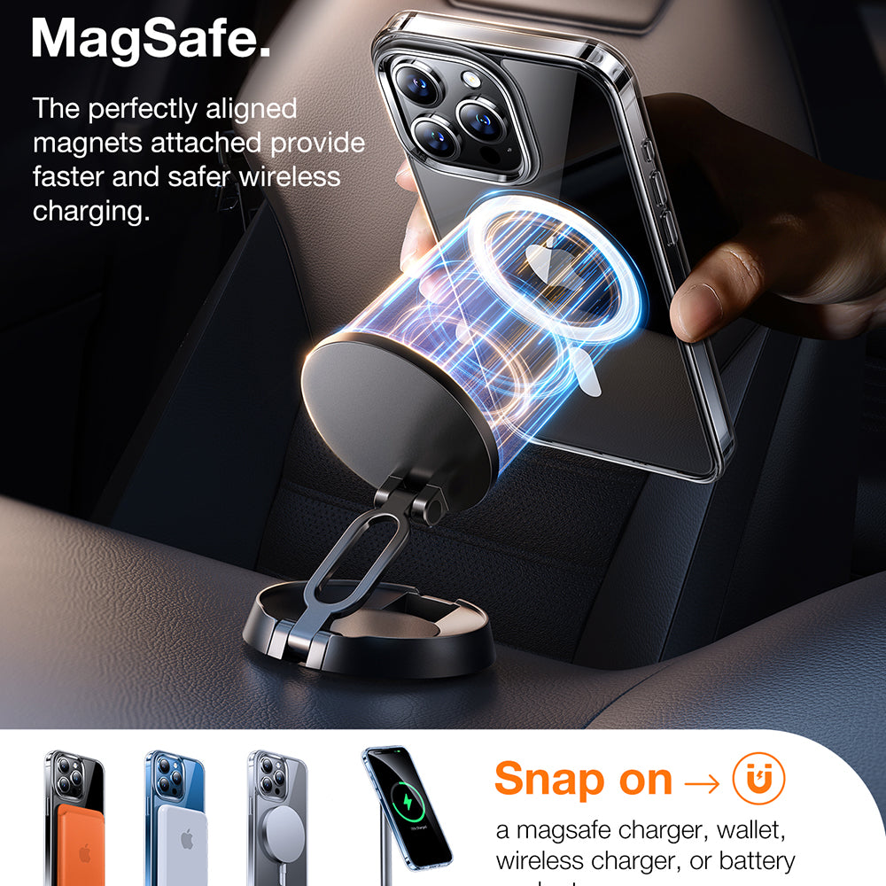 MagSafe Hülle für Apple iPhone 15 Pro, Torras, Diamond, Transparent