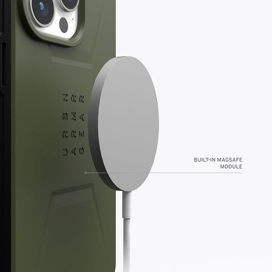 Coque MagSafe pour Apple iPhone 15 Pro, Urban Armor Gear, Civilian, Vert