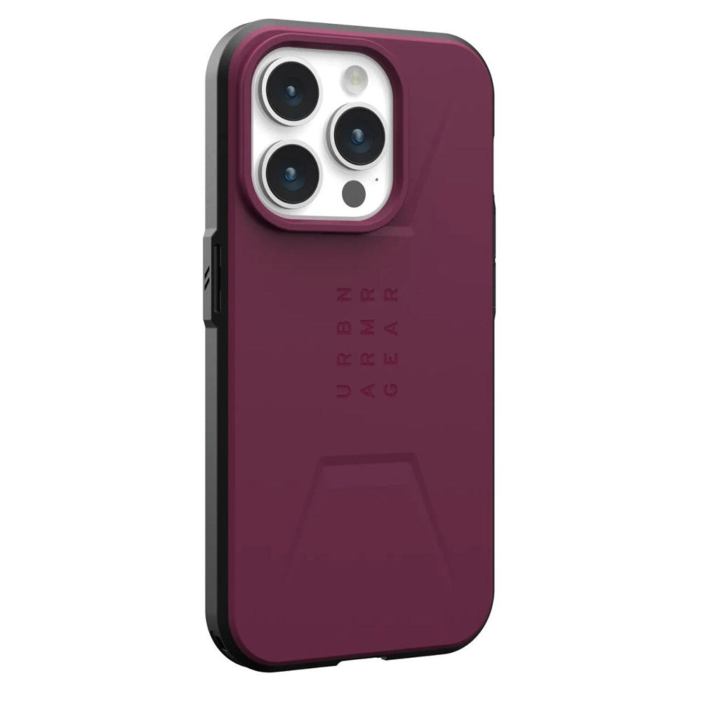 Coque MagSafe pour Apple iPhone 15 Pro, Urban Armor Gear, Civilian, Bordeaux