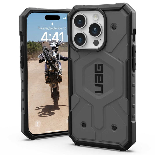 Custodia MagSafe per Apple iPhone 15 Pro, Urban Armor Gear, Pathfinder, Argento