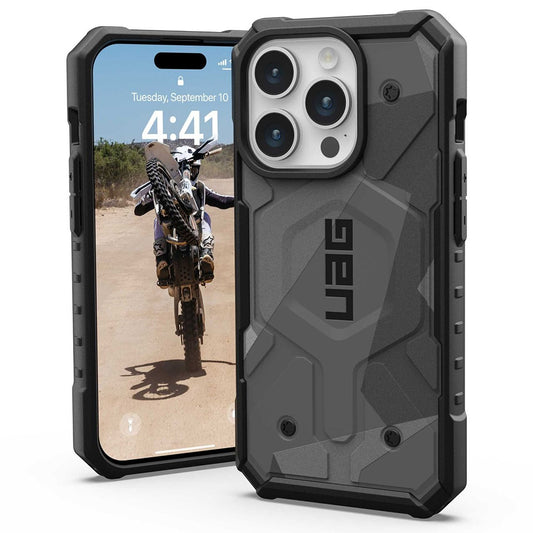 Custodia MagSafe per Apple iPhone 15 Pro, Urban Armor Gear, Pathfinder SE Geo Camo, Camouflage