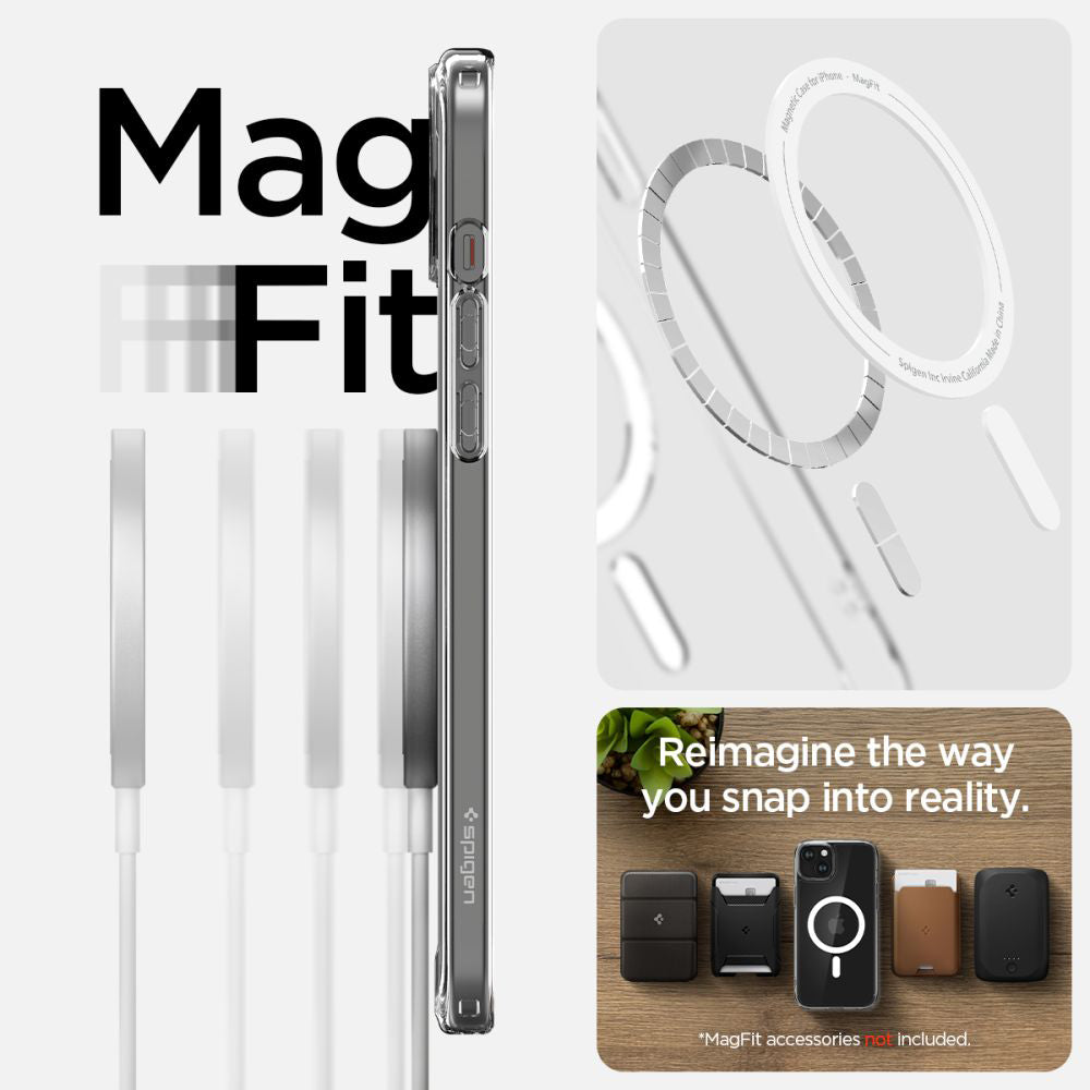MagSafe-Hülle für Apple iPhone 15, Spigen, Ultra Hybrid, Weiß ACS06802