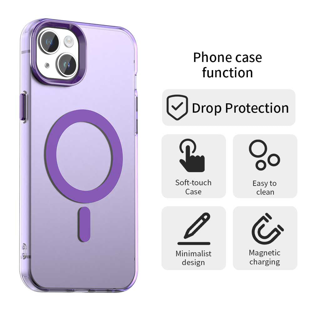 Custodia MagSafe per Apple iPhone 15, Techsuit, CandyCase, Viola