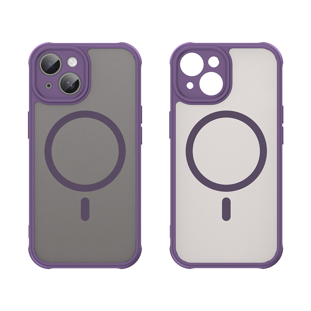 Custodia MagSafe per Apple iPhone 15, Techsuit, HaloFrost II, Viola