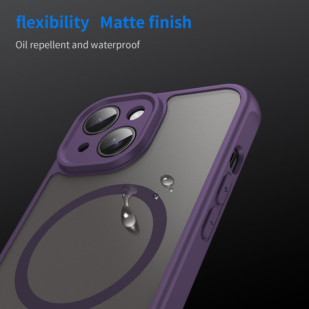 Custodia MagSafe per Apple iPhone 15, Techsuit, HaloFrost II, Viola