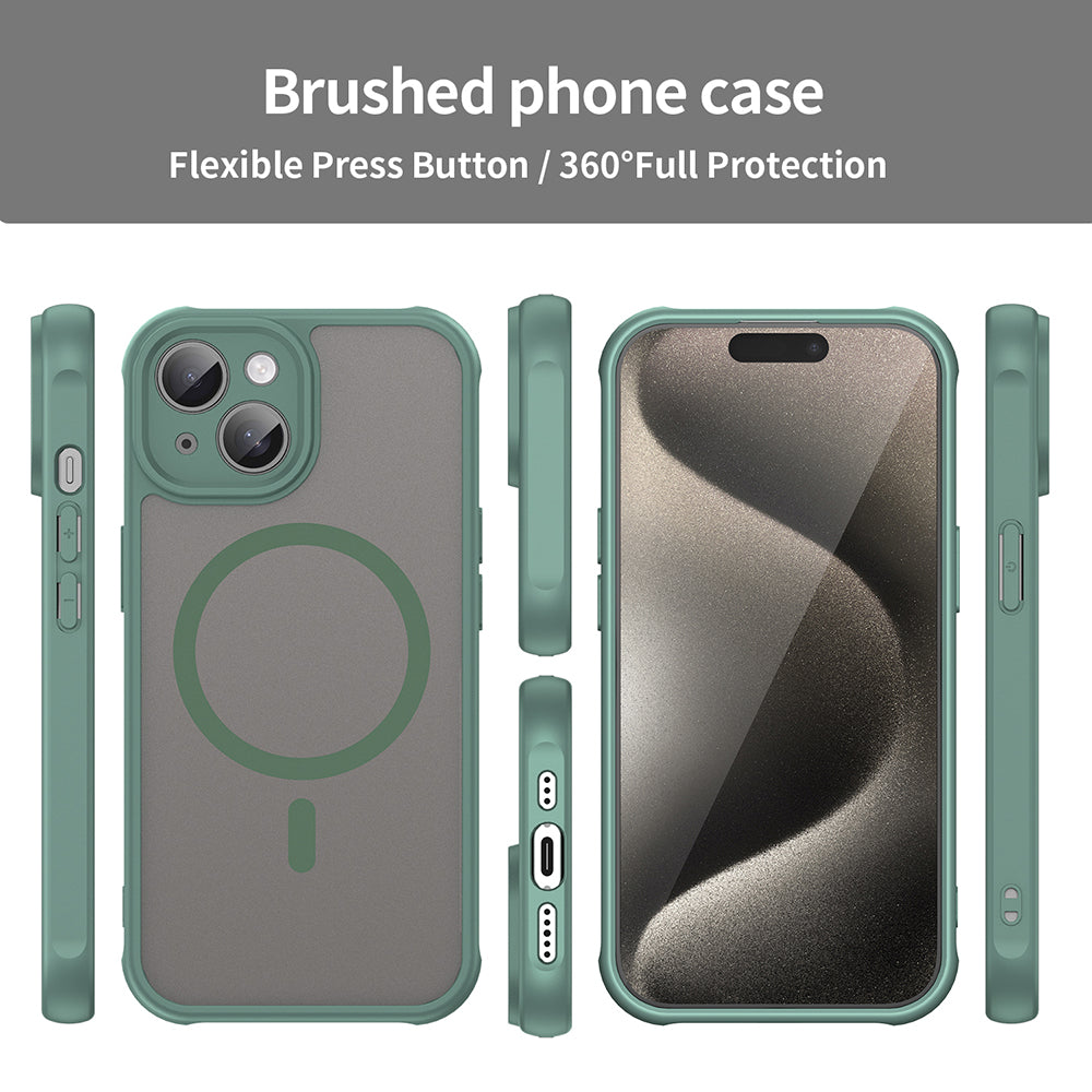Coque MagSafe pour Apple iPhone 15, Techsuit, HaloFrost II, Vert