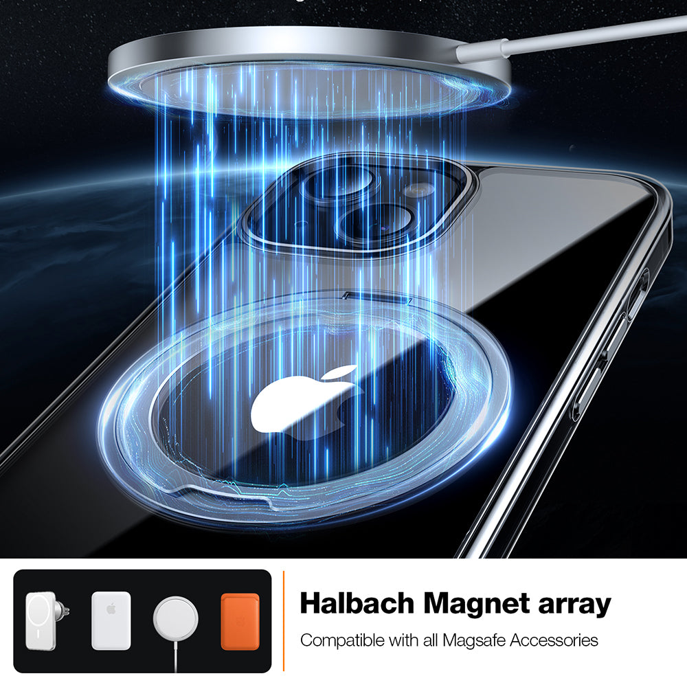 MagSafe Case for Apple iPhone 15, Torras, Ostand Pro, Transparent