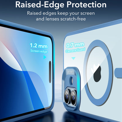 Coque MagSafe pour Apple iPhone 16, ESR, Classic Hybrid, Bleu Transparent