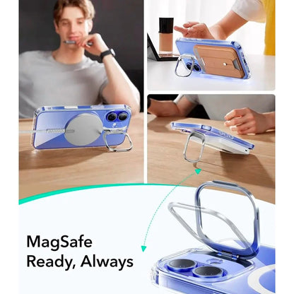 Custodia MagSafe per Apple iPhone 16, ESR, Classic Hybrid Kickstand Slide, Trasparente