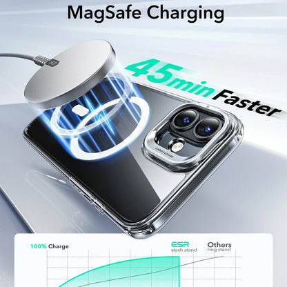 Custodia MagSafe per Apple iPhone 16, ESR, Classic Hybrid Kickstand, Trasparente