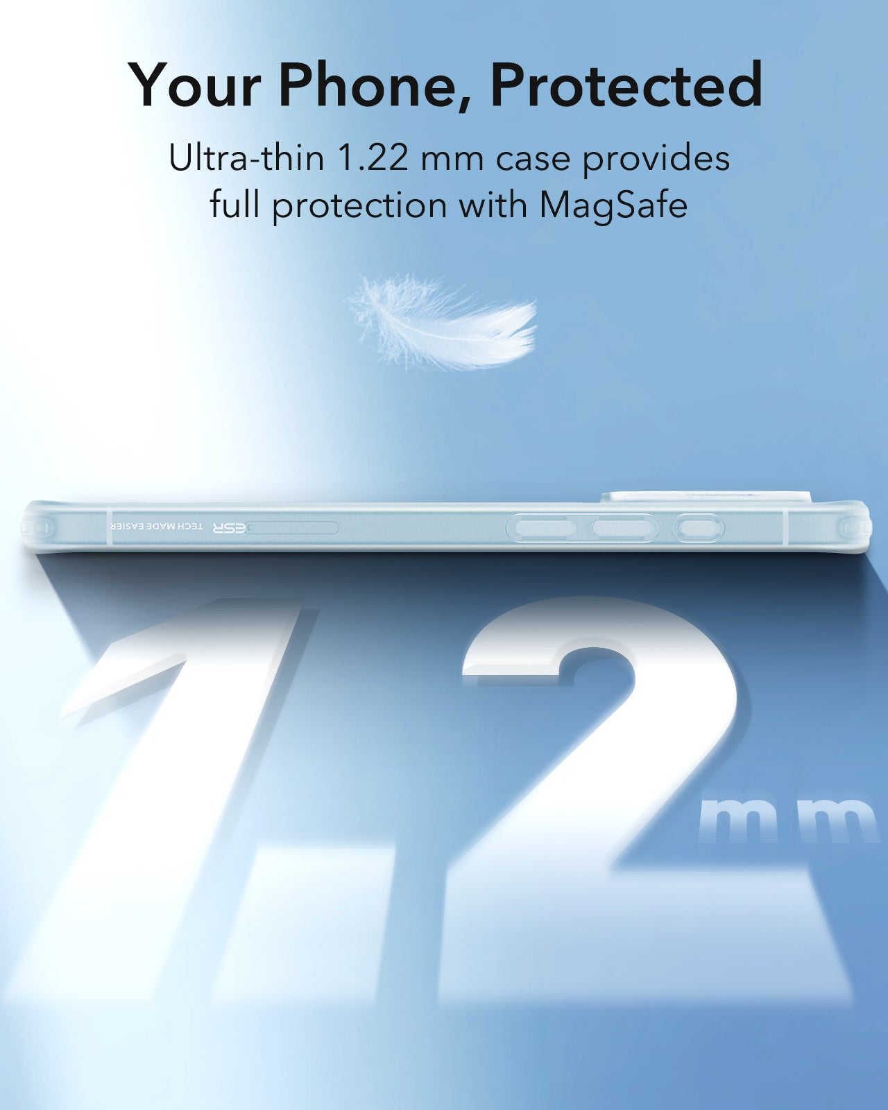 MagSafe Hülle für Apple iPhone 16, ESR, Zero, Satin Blau