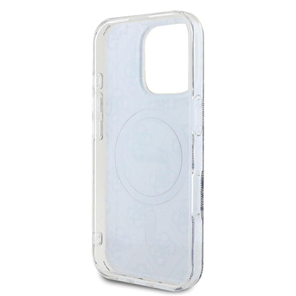 Custodia MagSafe per Apple iPhone 16, Guess, IML 4G, Blu