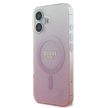 Étui MagSafe pour Apple iPhone 16, Guess, IML Glitter Gradient, Rose