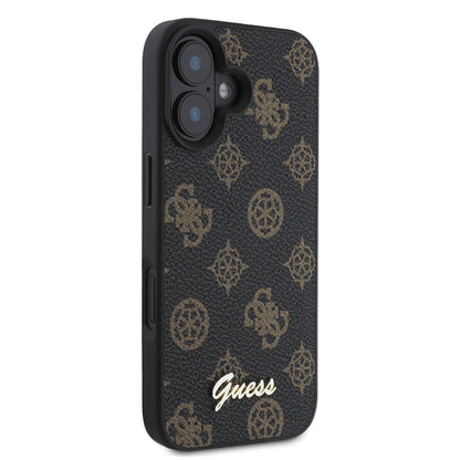 Coque MagSafe pour Apple iPhone 16, Guess, Peony Script, Noire