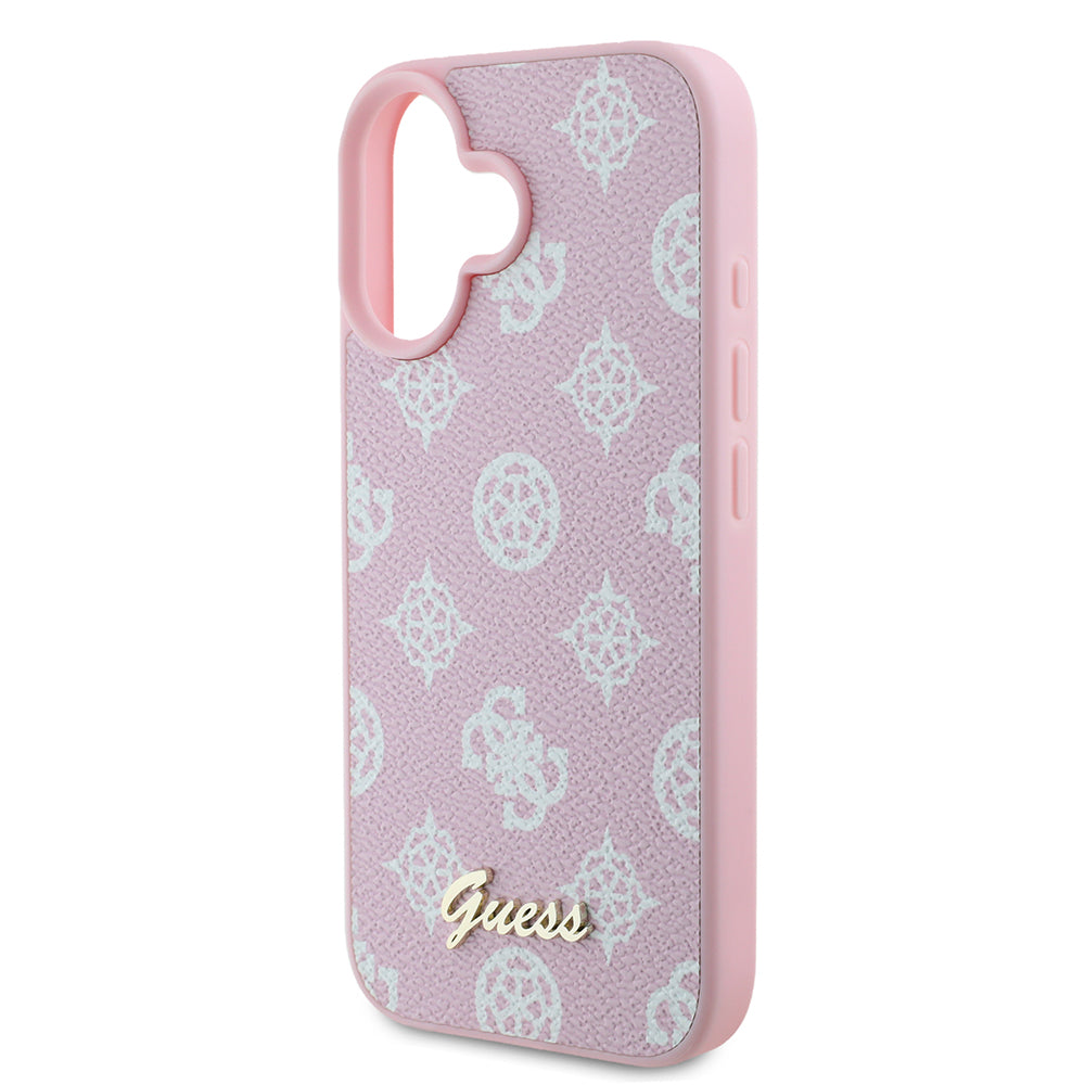 Coque MagSafe pour Apple iPhone 16, Guess, Peony Script, Rose