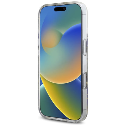 Custodia MagSafe per Apple iPhone 16, Guess, Resin Flowers and Glitter, Viola