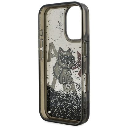Coque MagSafe pour Apple iPhone 16, Karl Lagerfeld, Liquid Glitter Choupette Logo, Noire