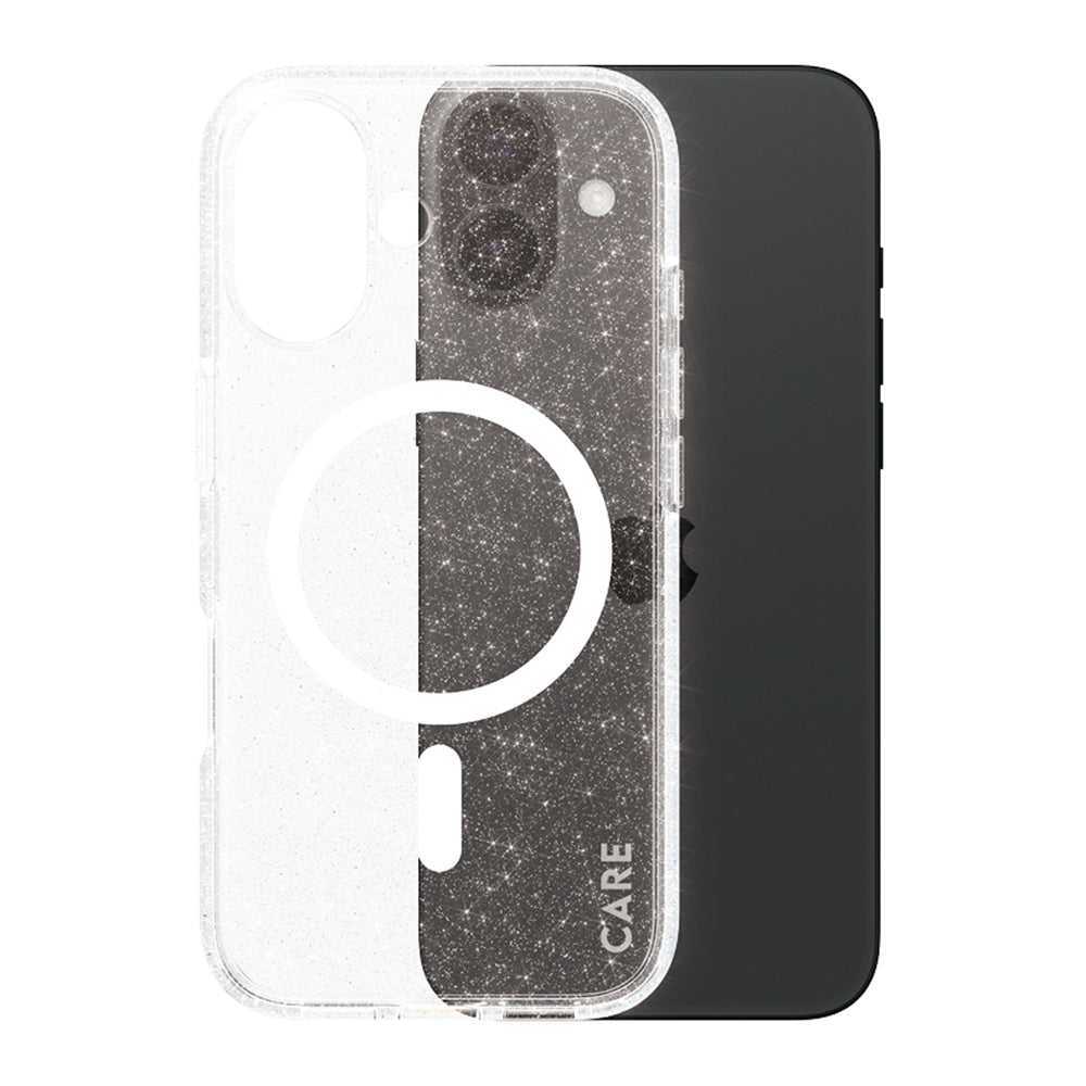Custodia MagSafe per Apple iPhone 16, PanzerGlass, Care Urban Combat Star Lit, Trasparente Bianca