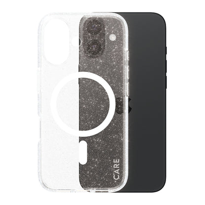 Custodia MagSafe per Apple iPhone 16, PanzerGlass, Care Urban Combat Star Lit, Trasparente Bianca