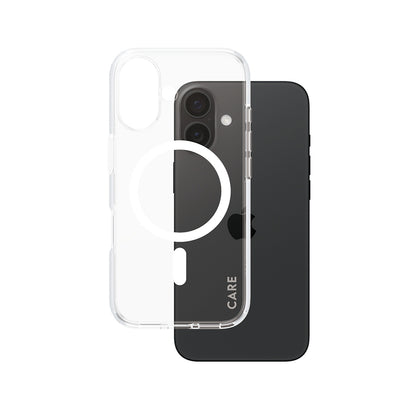 Coque MagSafe pour Apple iPhone 16, PanzerGlass, Care Urban Combat, Transparente Blanche