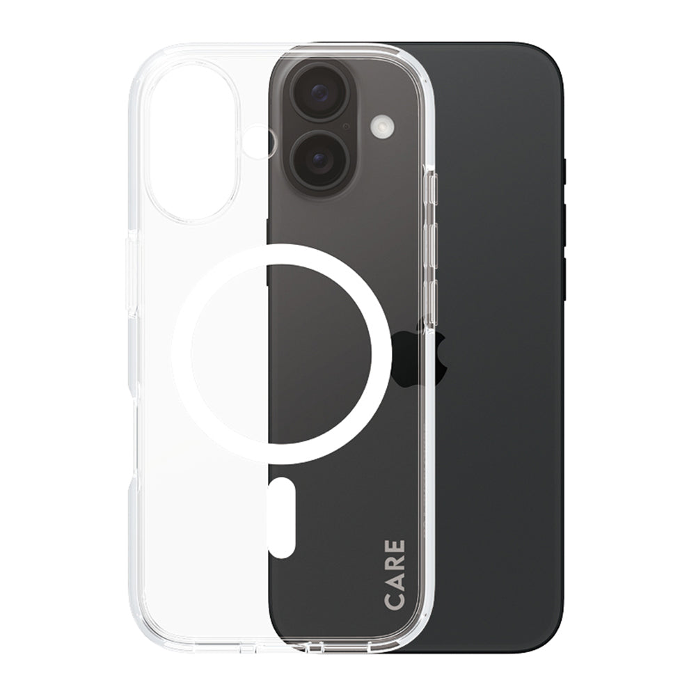 Coque MagSafe pour Apple iPhone 16, PanzerGlass, Care Urban Combat, Transparente Blanche