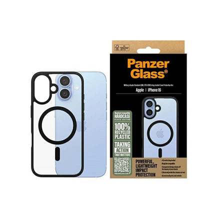 Coque MagSafe pour Apple iPhone 16, PanzerGlass, Frame, Transparent Noir
