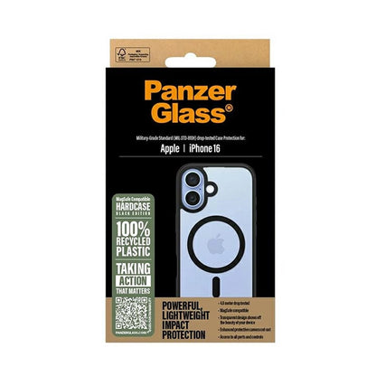 Coque MagSafe pour Apple iPhone 16, PanzerGlass, Frame, Transparent Noir