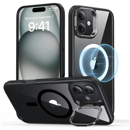 Custodia MagSafe per Apple iPhone 16 Plus, ESR, Classic Hybrid Kickstand, Nera Trasparente