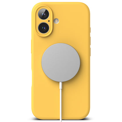 Coque MagSafe pour Apple iPhone 16 Plus, Ringke, Silicone, Jaune
