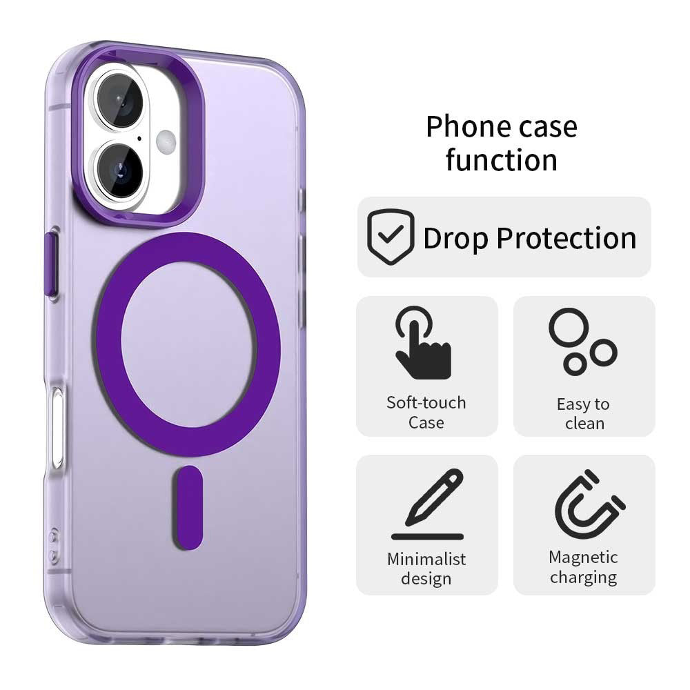 Coque MagSafe pour Apple iPhone 16 Plus, Techsuit, CandyCase, Violet