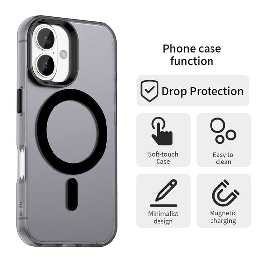 Custodia MagSafe per Apple iPhone 16 Plus, Techsuit, CandyCase, Nera