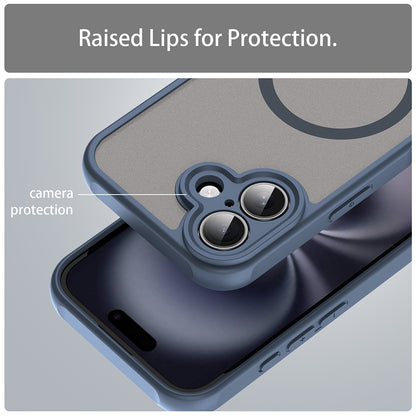 Coque MagSafe pour Apple iPhone 16 Plus, Techsuit, HaloFrost II, Bleu marine