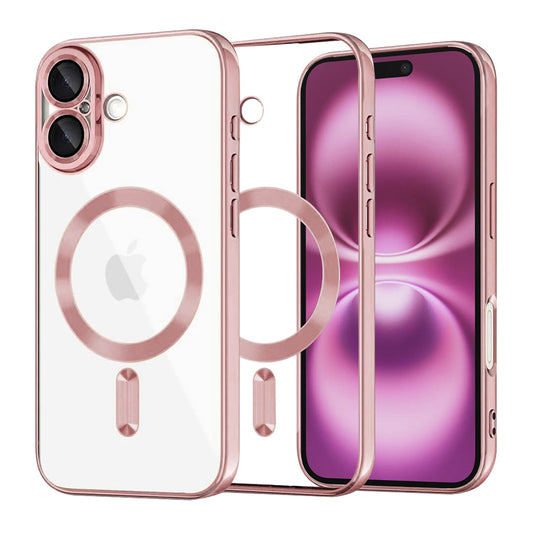 Coque MagSafe pour Apple iPhone 16 Plus, Techsuit, Luxury Crystal, Rose