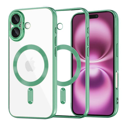 Coque MagSafe pour Apple iPhone 16 Plus, Techsuit, Luxury Crystal, Vert Clair