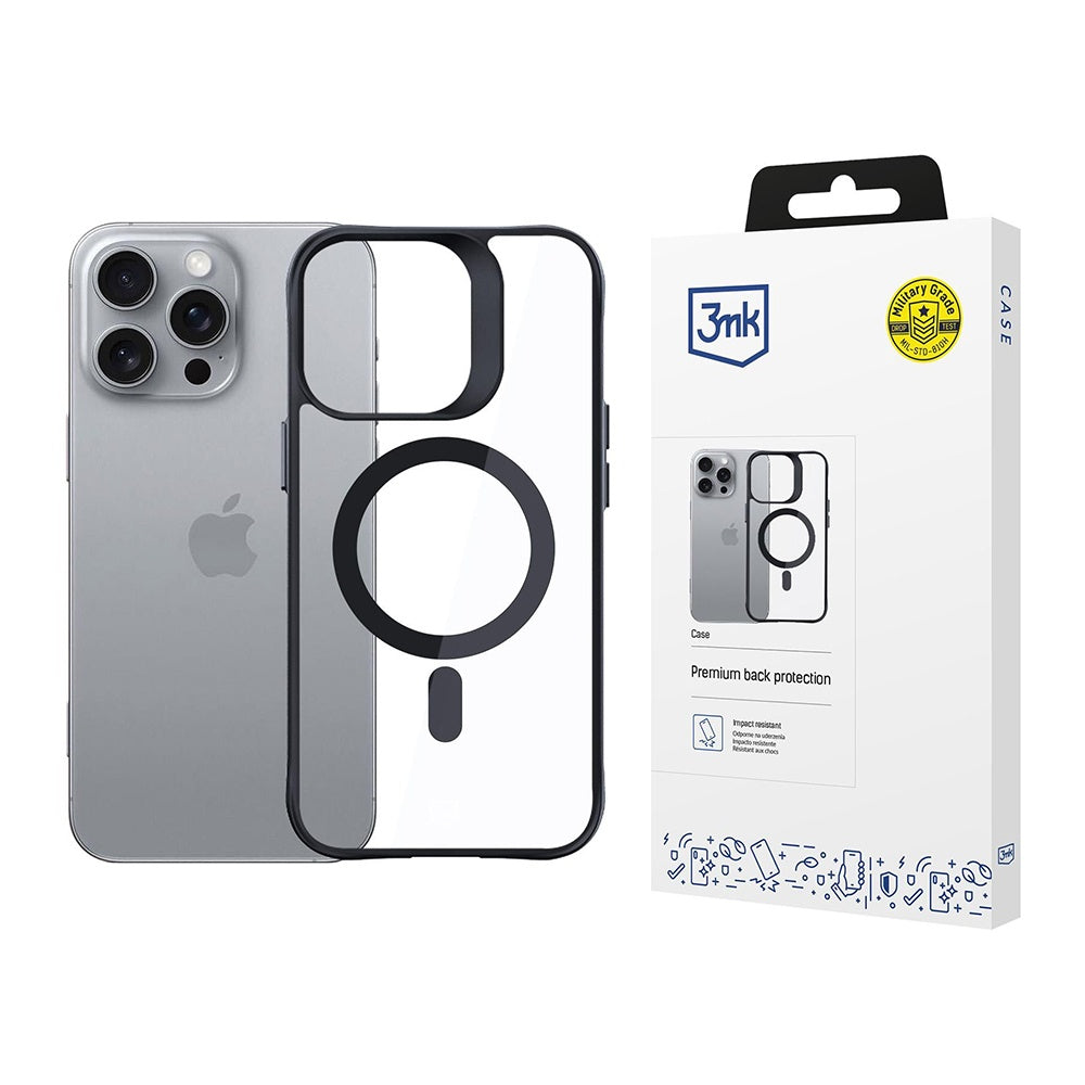 Coque MagSafe pour Apple iPhone 16 Pro, 3MK, Satin Armor, Transparente
