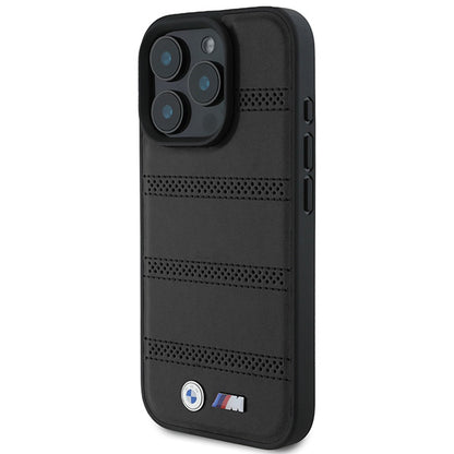 Coque MagSafe pour Apple iPhone 16 Pro, BMW, M Perforated And Stitched Line, Noire