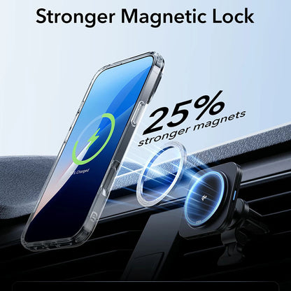 Custodia MagSafe per Apple iPhone 16 Pro, ESR, Classic Hybrid Kickstand, Nera Trasparente