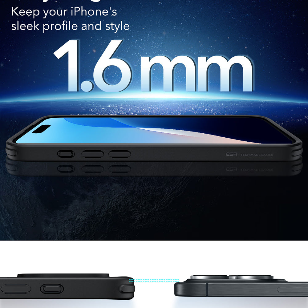 Custodia MagSafe per Apple iPhone 16 Pro, ESR, Classic Hybrid, Nera Trasparente
