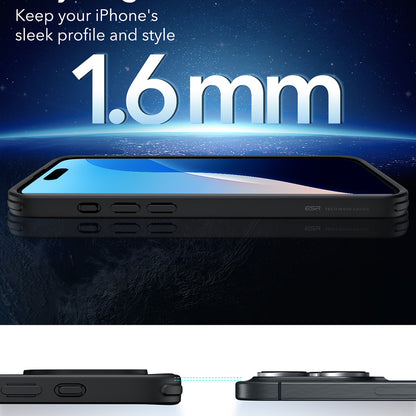 Custodia MagSafe per Apple iPhone 16 Pro, ESR, Classic Hybrid, Nera Trasparente
