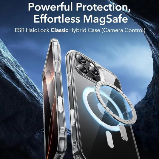 Custodia MagSafe per Apple iPhone 16 Pro, ESR, Classic Hybrid Slide, Nera Trasparente