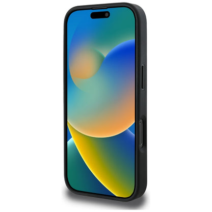 Étui MagSafe pour Apple iPhone 16 Pro, Guess, Logo Classique Cercle 4G, Noir