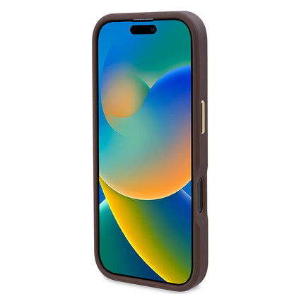 MagSafe Hülle für Apple iPhone 16 Pro, Guess, 4G Logo Plate, Blau