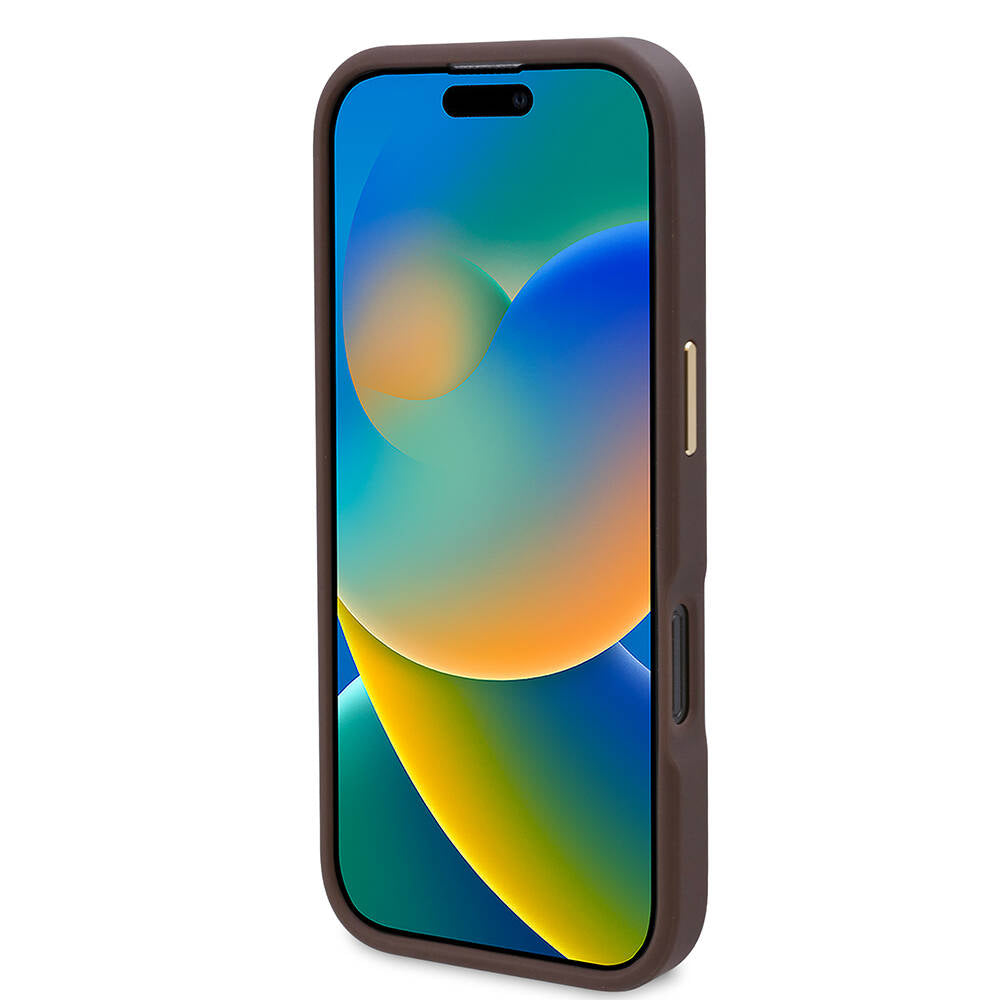 Custodia MagSafe per Apple iPhone 16 Pro, Guess, 4G Logo Plate, Rosa