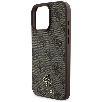 Custodia MagSafe per Apple iPhone 16 Pro, Guess, 4G Small and Classic Logo, Marrone