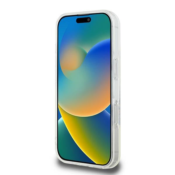 Custodia MagSafe per Apple iPhone 16 Pro, Guess, IML Flowers Wreath, Trasparente