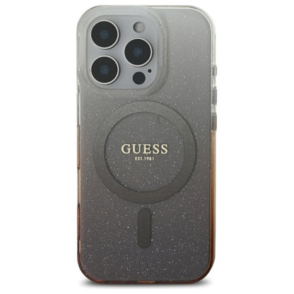 Custodia MagSafe per Apple iPhone 16 Pro, Guess, IML Glitter Gradient, Marrone